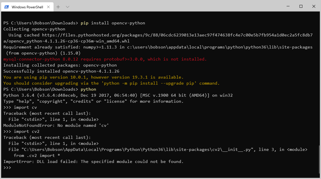 Import Cv Importerror Dll Load Failed The Specified Module Could