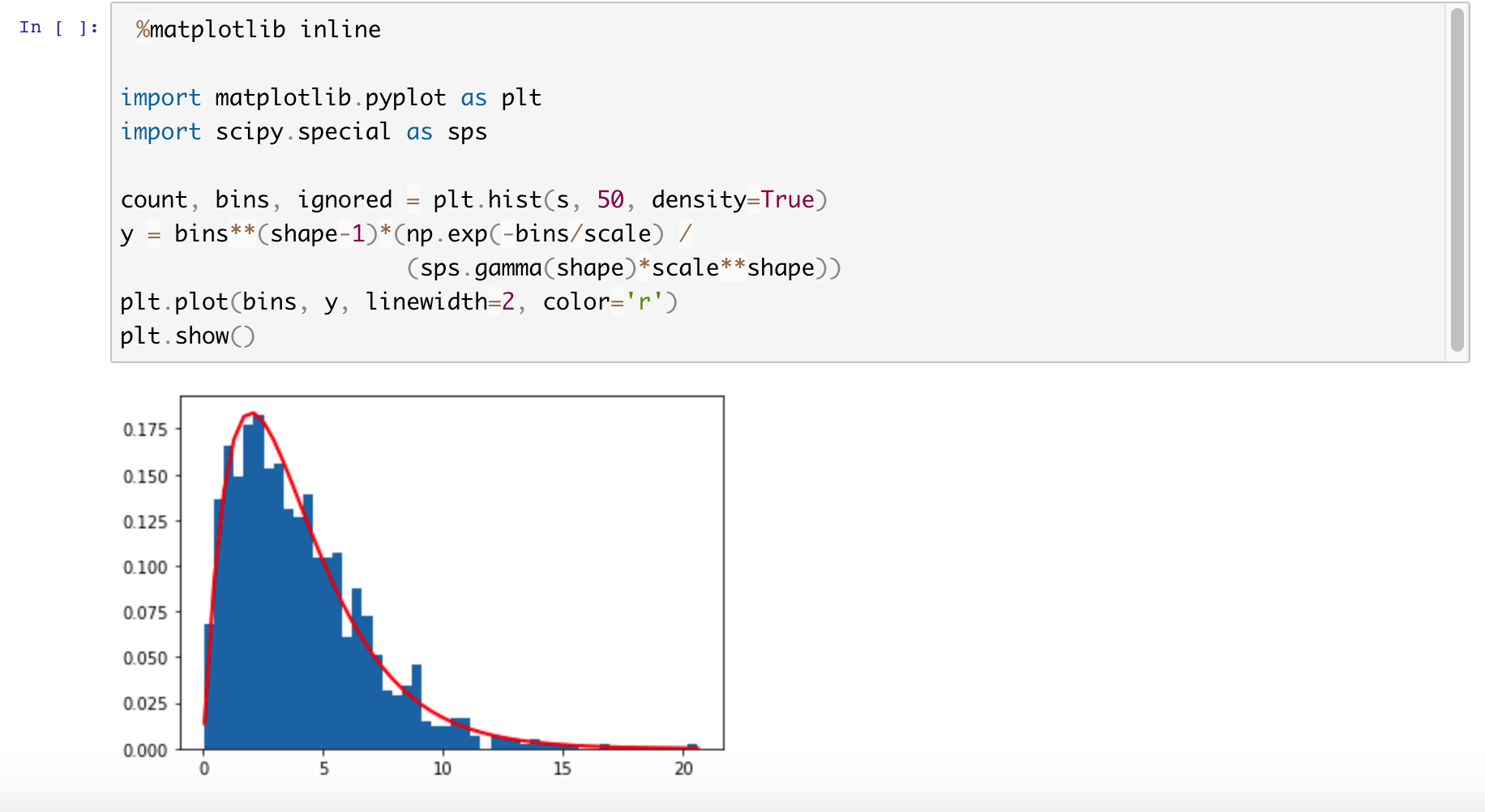 關於範例程式1-6（Gamma分佈），能否請老師多做說明，已去查看參考網址，仍不太理解範例語法及安排此章節之用意？ - Cupoy